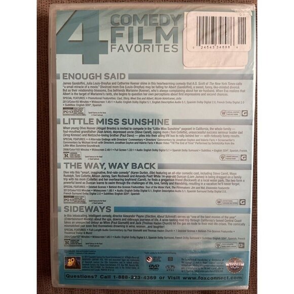 Enough Said Little Miss Sunshine The Way Way Back Sideways 4-Film DVD Set - Picture 2 of 3